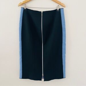 Amanda Wakeley London Full Zip Black and Blue Pencil Skirt